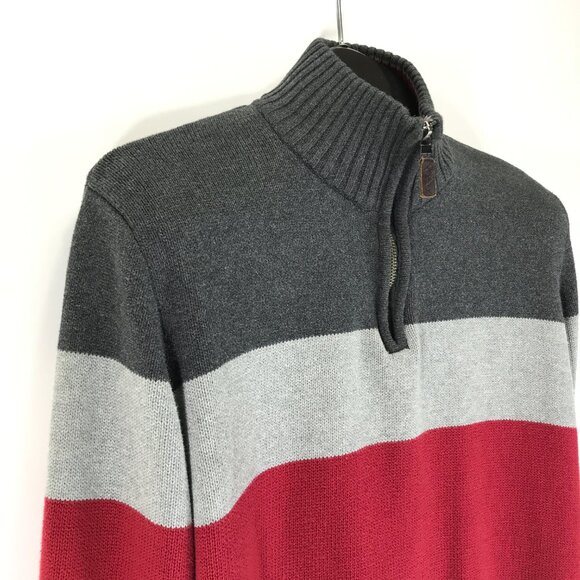 Eddie Bauer 1/4 Zip Pullover Sweater Men's TL Tall Large 100% Cotton Colorblock - Picture 4 of 12